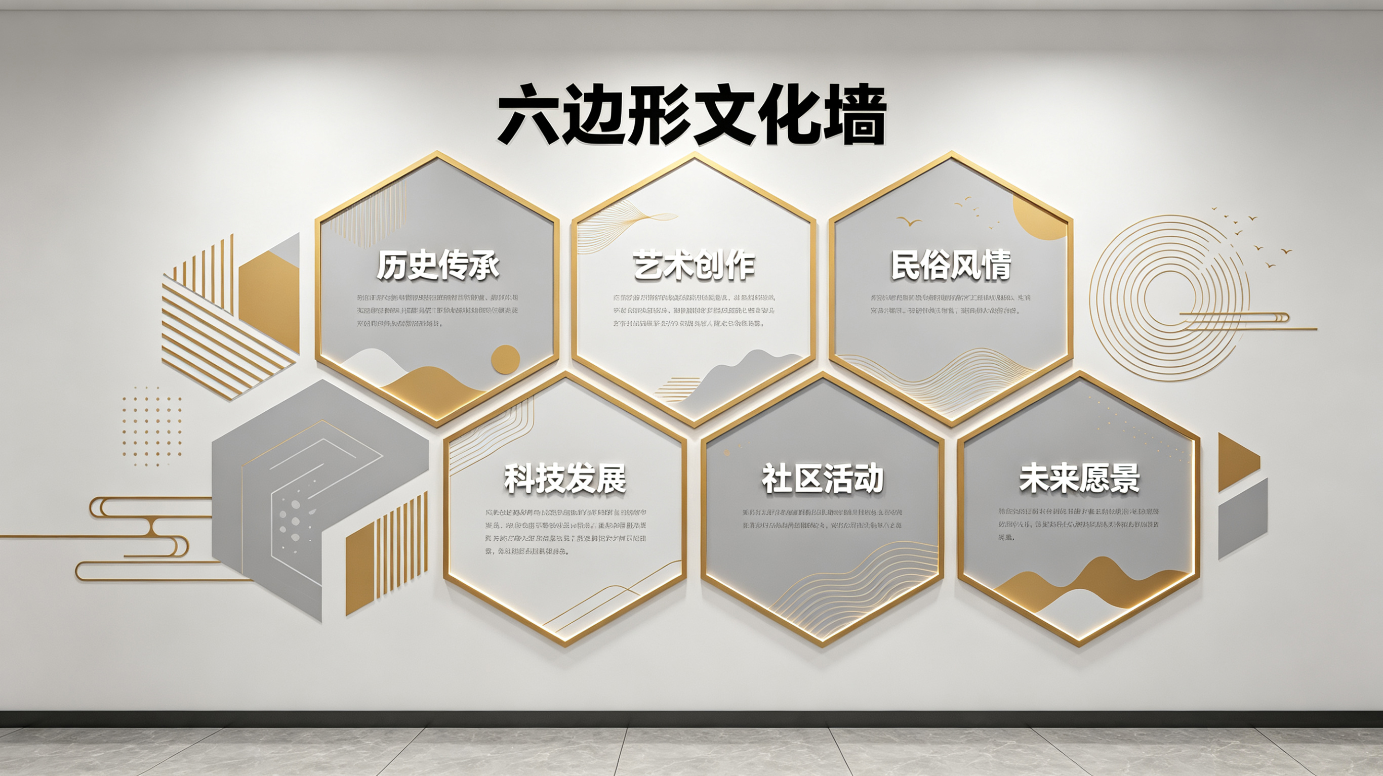  泸县企业文化墙 | 六边形信息美学